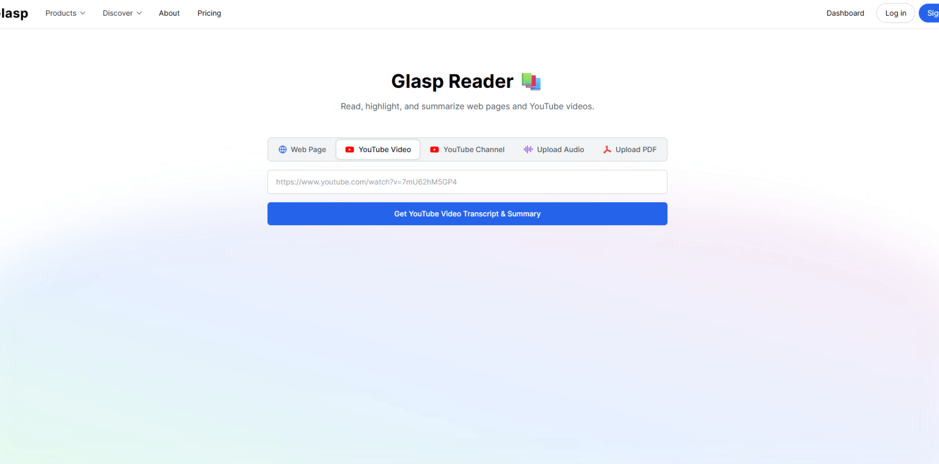 Glasp's Video Summarizer screenshot