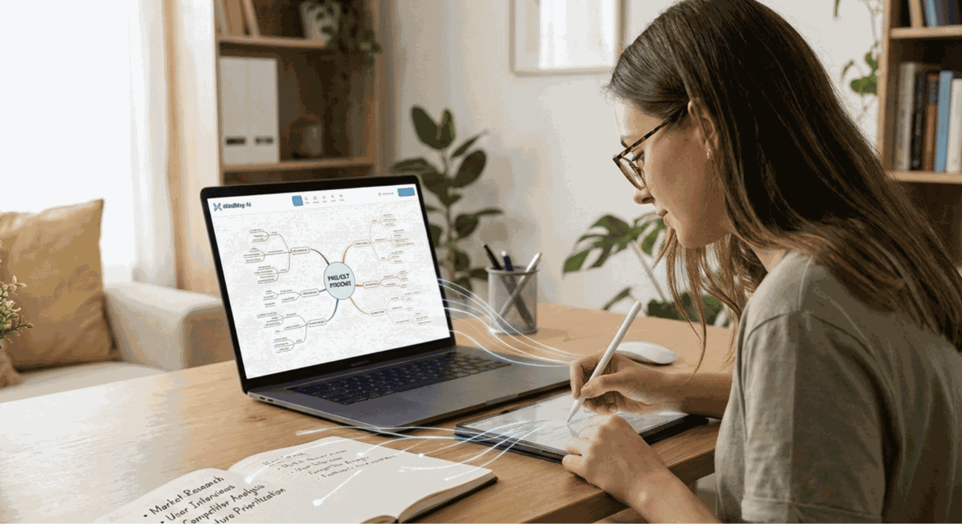 Creating mind map using AI