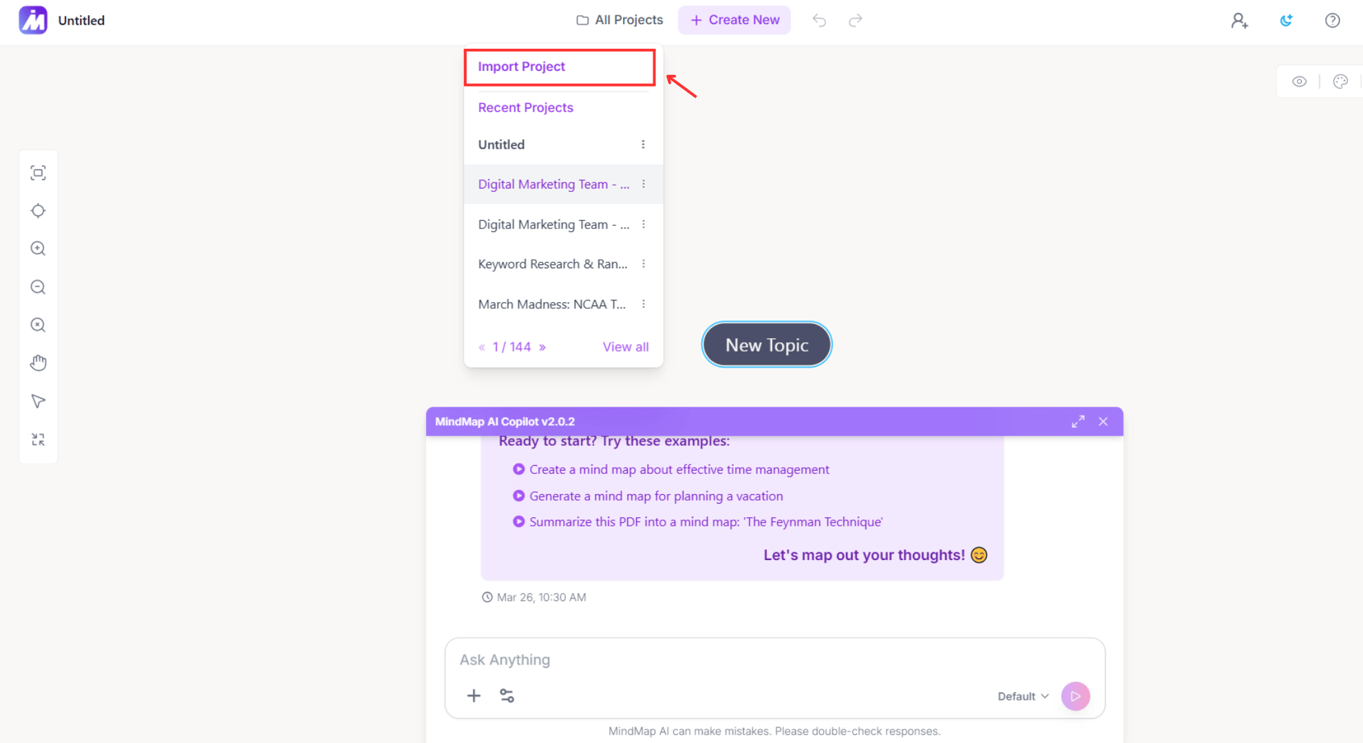 Import SimpleMind .smmx file into MindMap AI