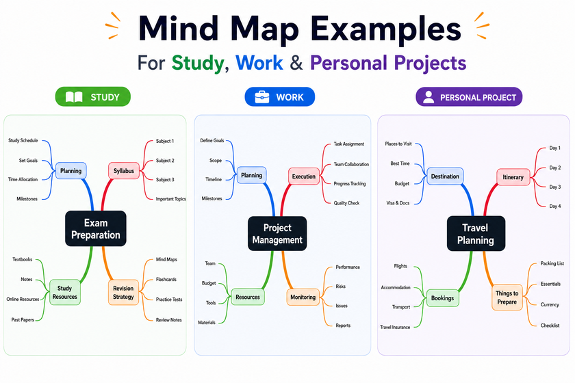 Mind Mapping Diagram Project Example 20 Mind Map Examples (for Study, Work and Everyday Life)