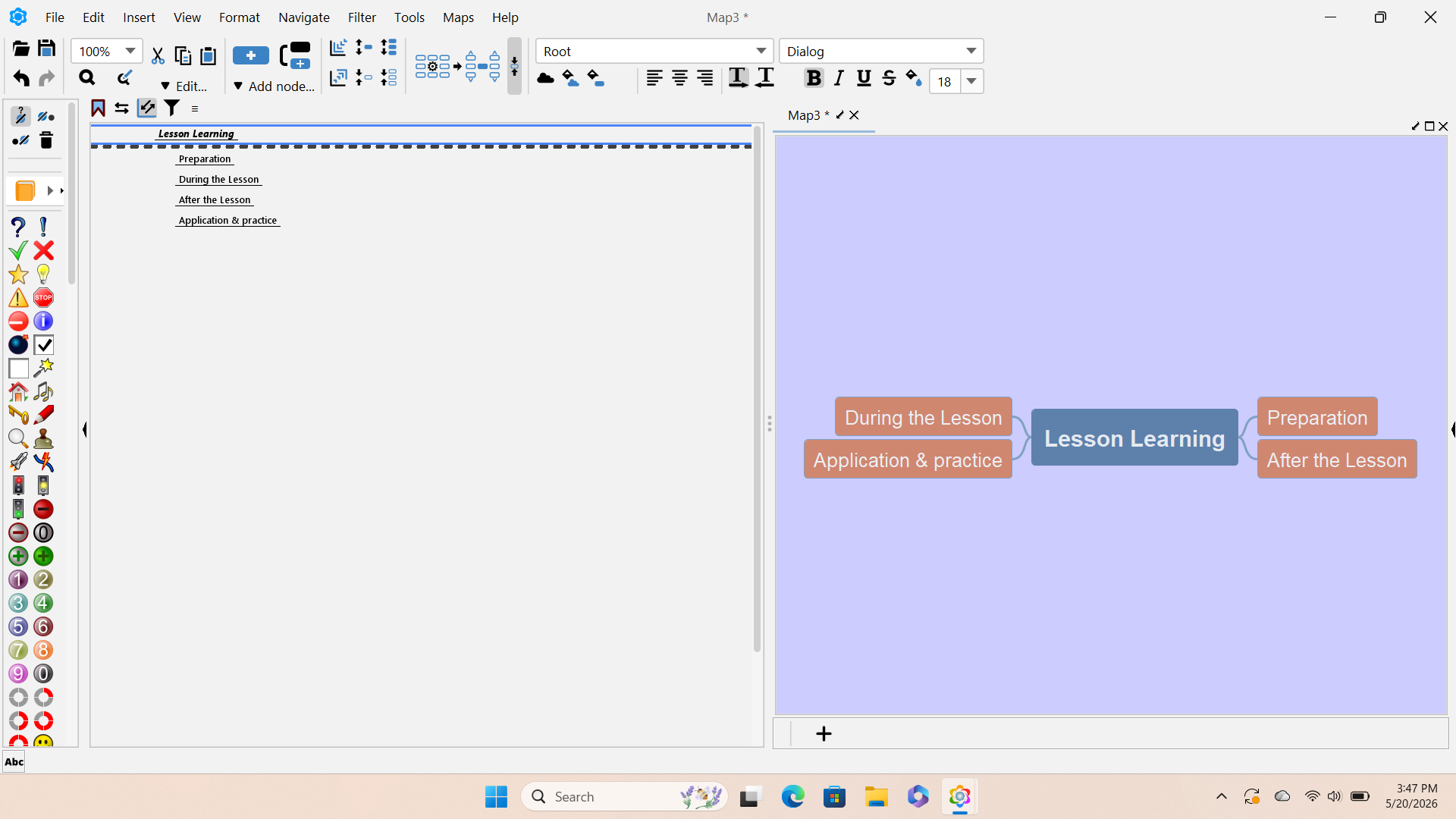 Freeplane open-source desktop app showing a detailed mind map
