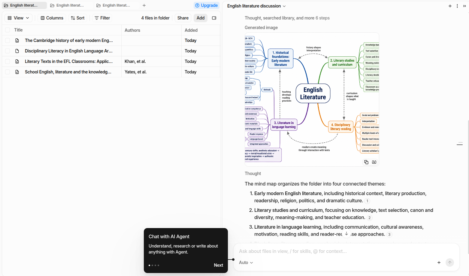 Anara chat with a clickable citation opening the cited passage in the source PDF