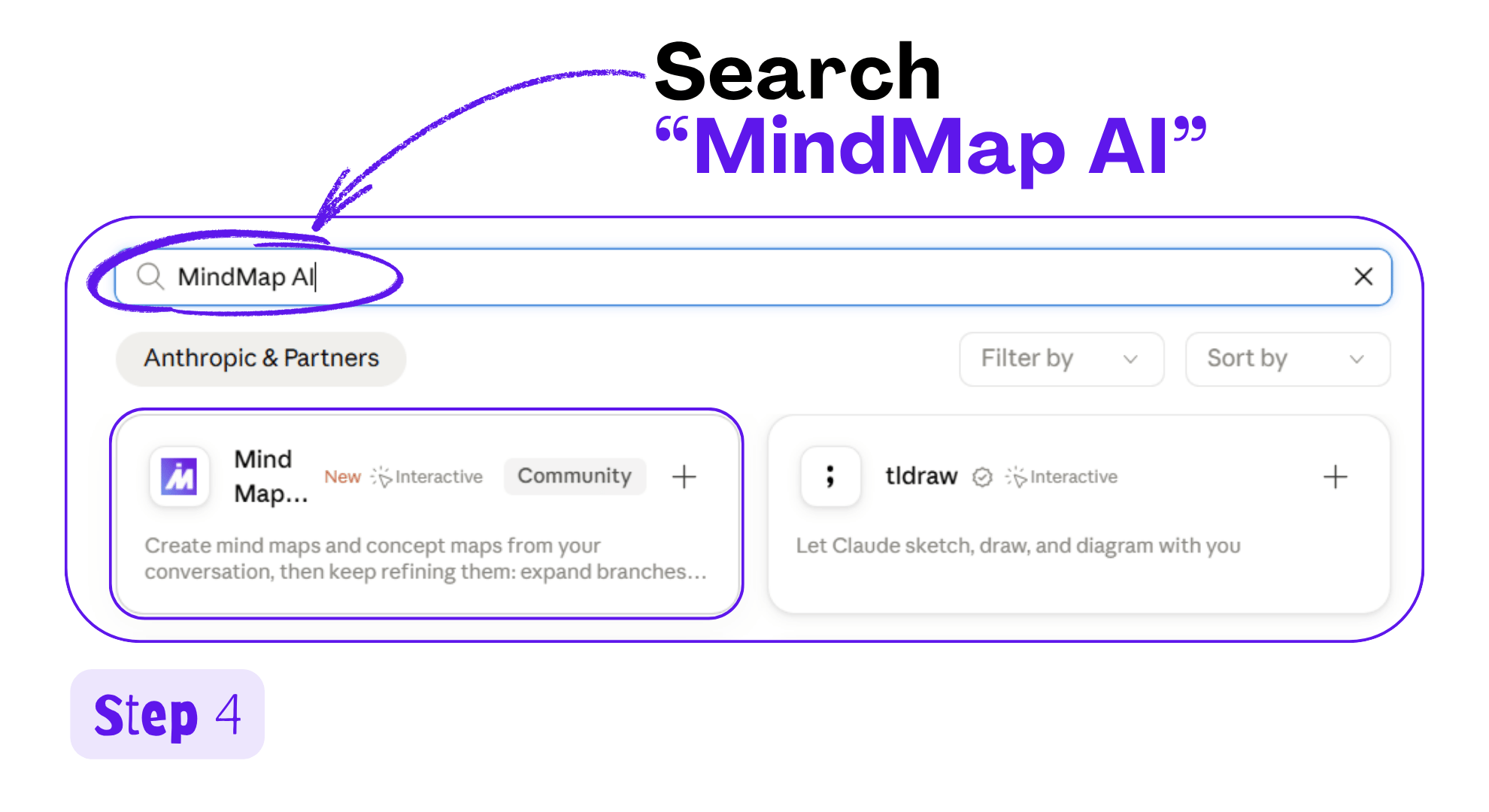 Directory search showing the MindMap AI connector listing