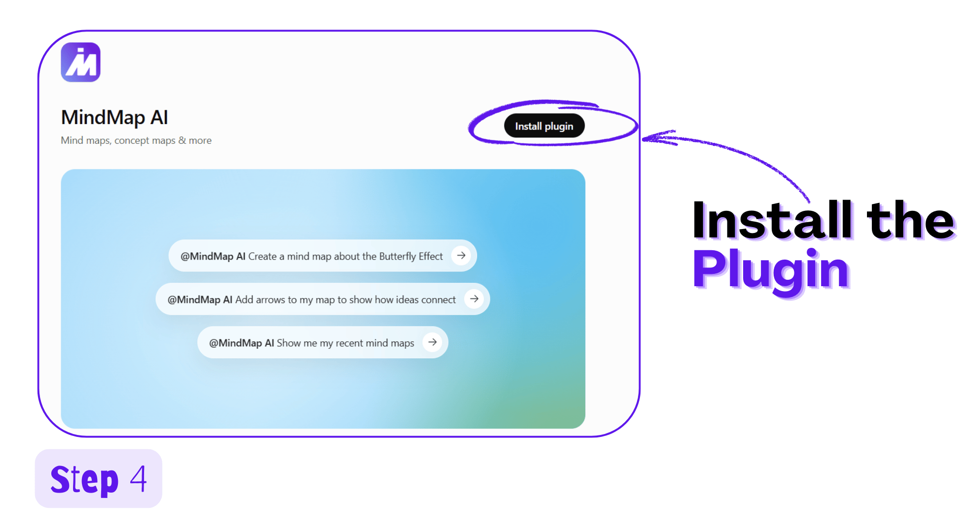 Install plugin button on the MindMap AI plugin page