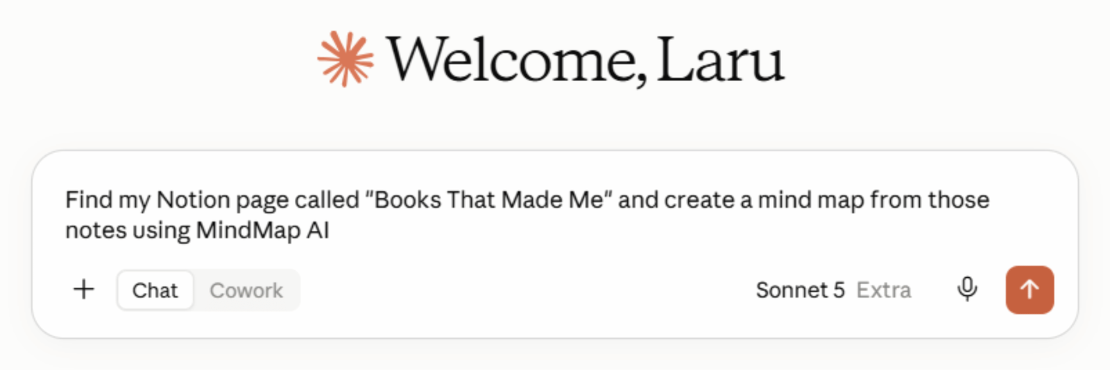 The same prompt typed into Claude
