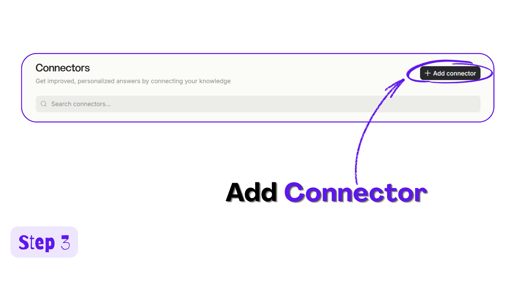 Vibe Connectors page with the Add connector button highlighted