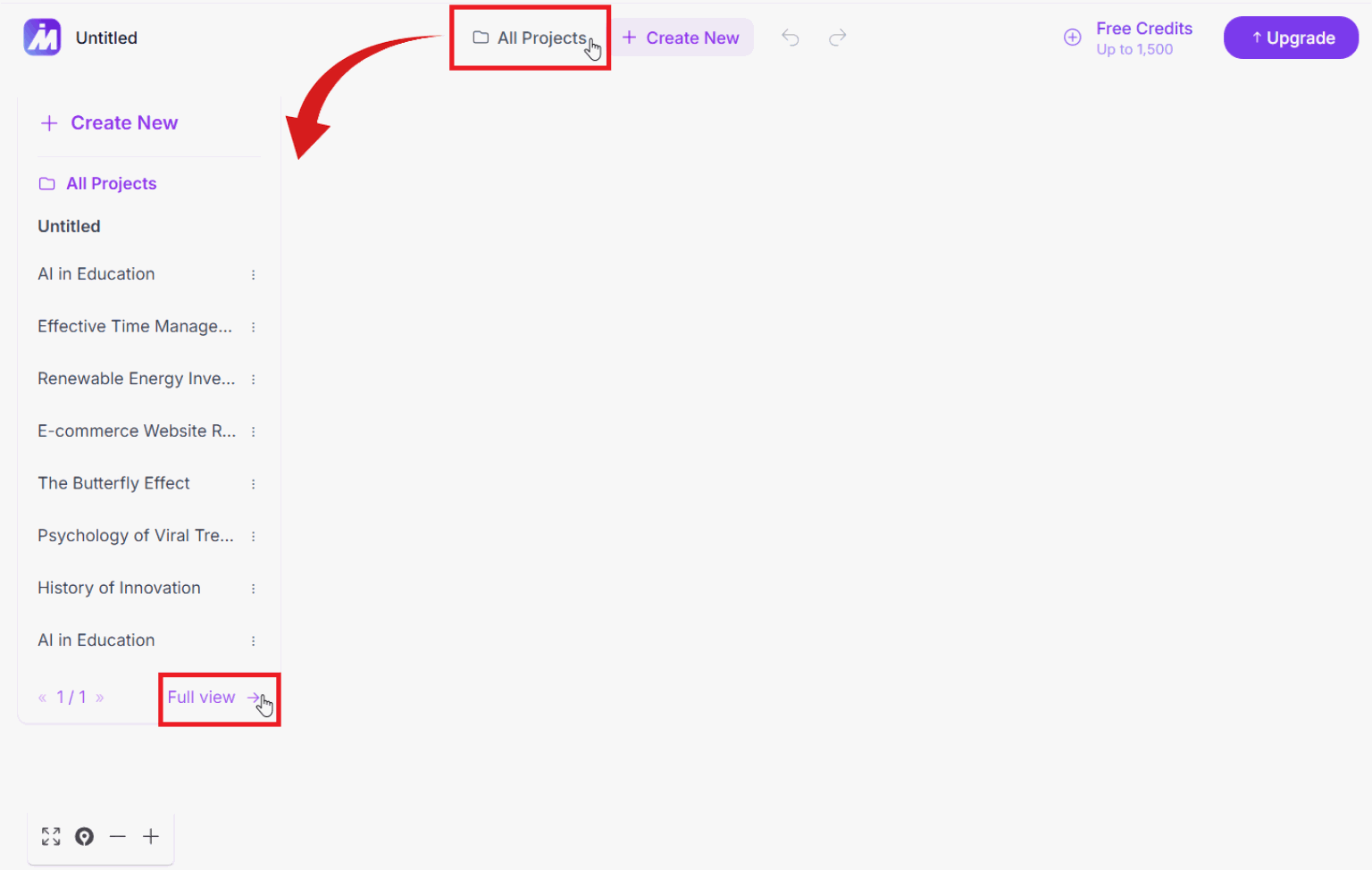 All Projects Feature Location
