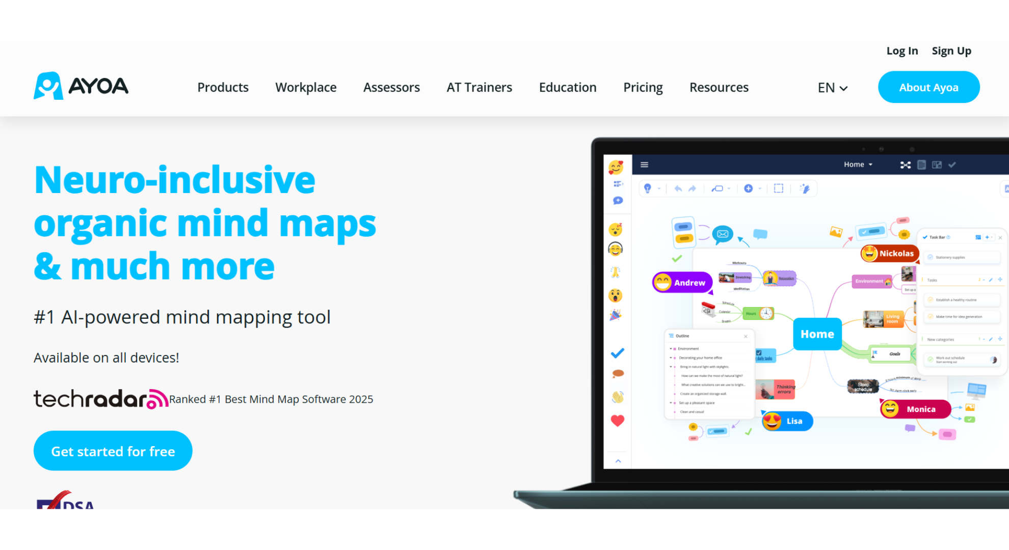 Ayoa tool home screen screenshot