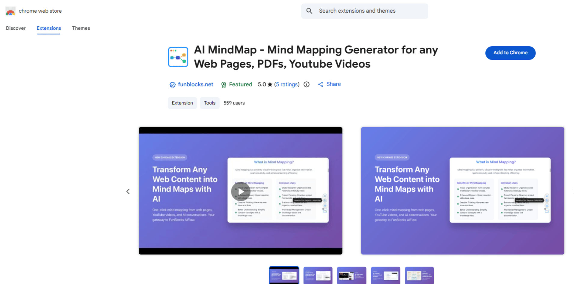 Screenshot of the Funblocks ai Chrome extension