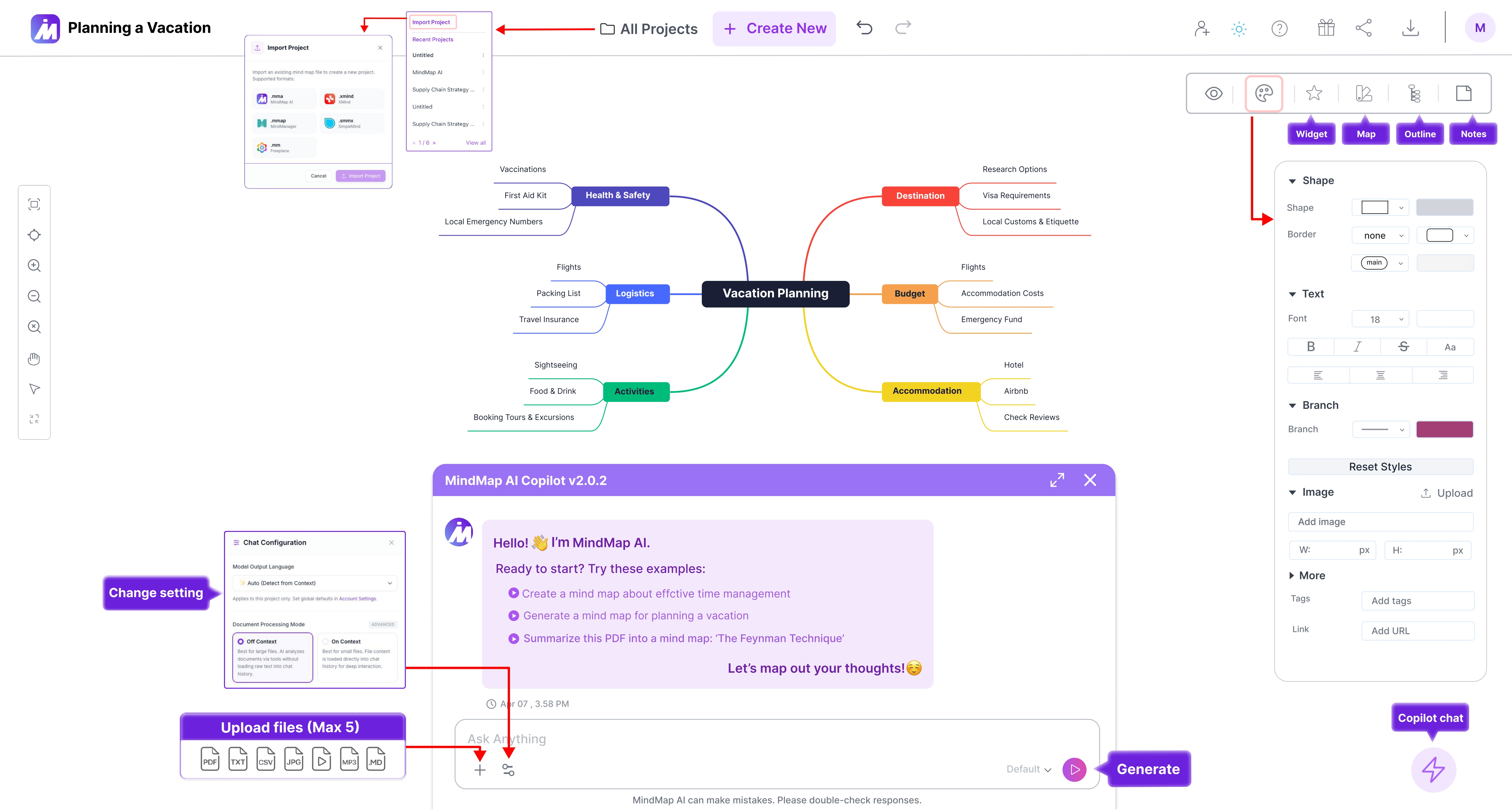 MindMap AI Interface