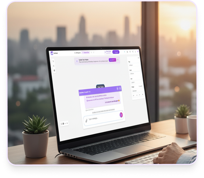 AI-tankekartleggingsprogramvare på en bærbar PC
